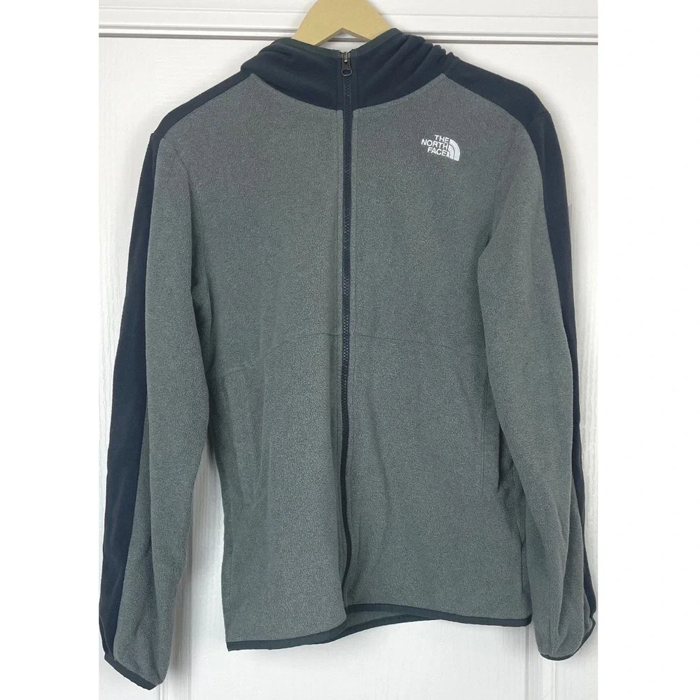 The North Face Kids XL 18/20 Grey Full Zip Fleece Hoodie Jacket Youth Boys Hood